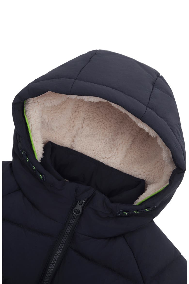 Kids' Ethan Borg Lined Hooded Puffer Jacket, Alternate, color, Navy