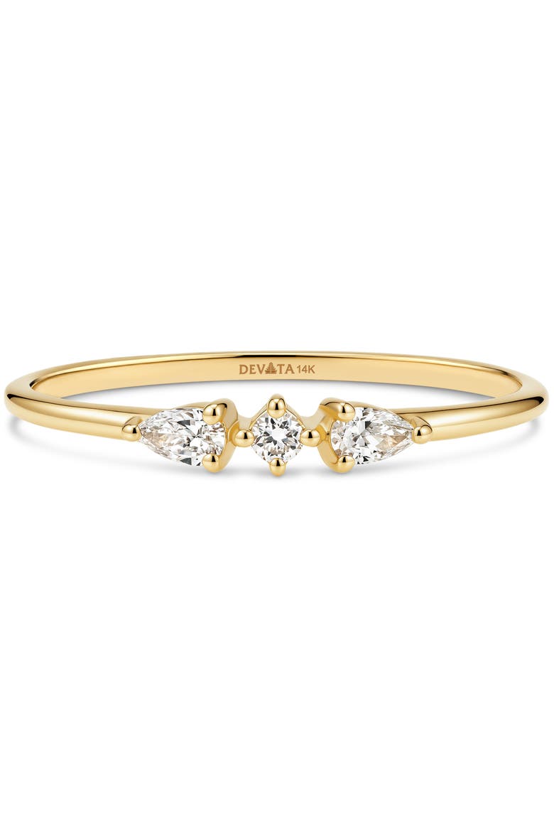 Trio Lab Grown Diamond Ring in 14K Gold, Main, color, Yellow Gold