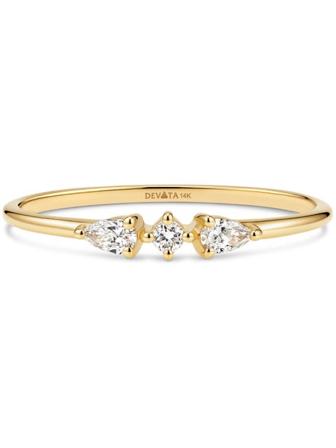 Trio Lab Grown Diamond Ring in 14K Gold