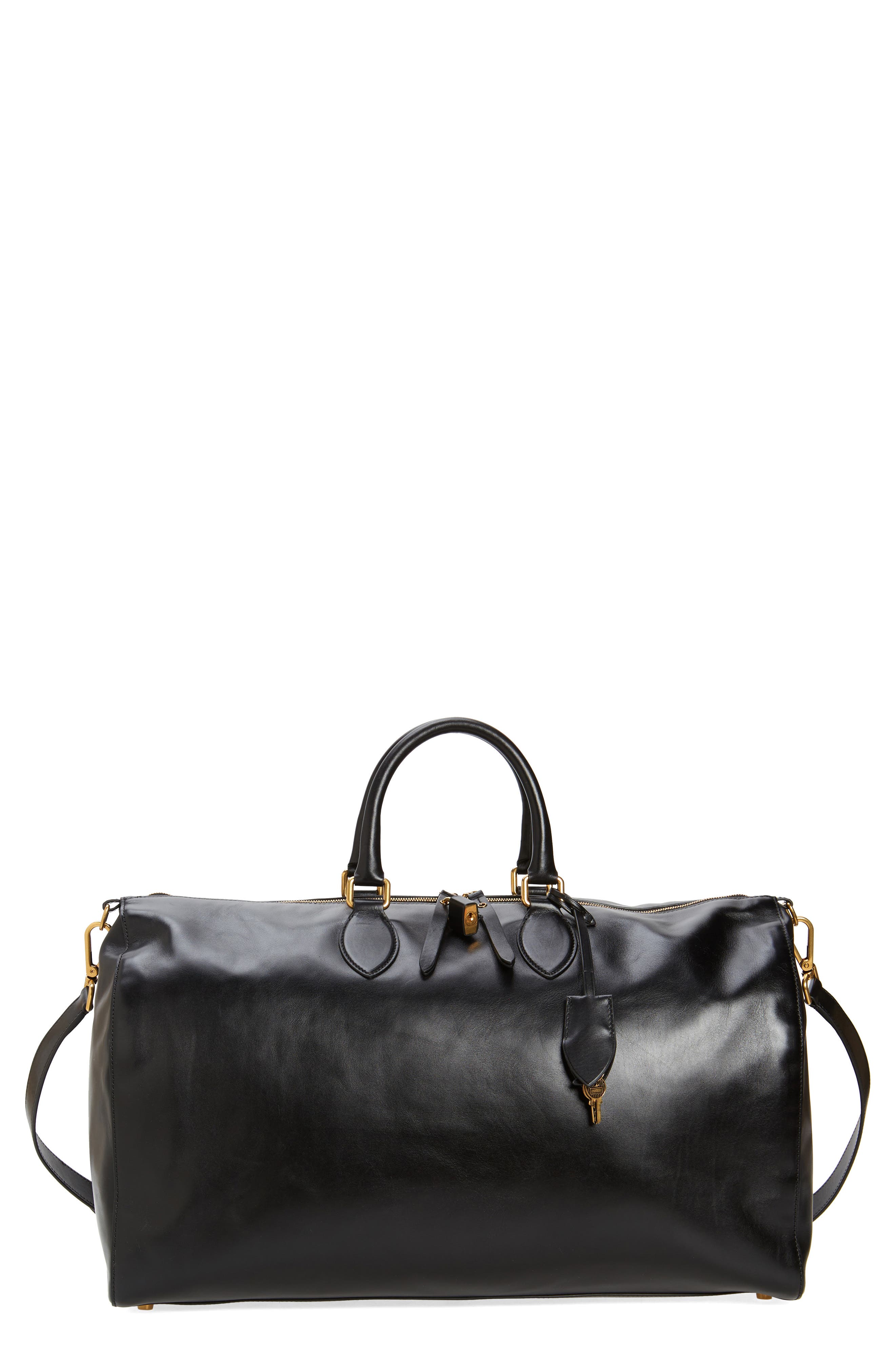 Khaite Pierre Weekender Leather Duffle Bag, Main, color, 