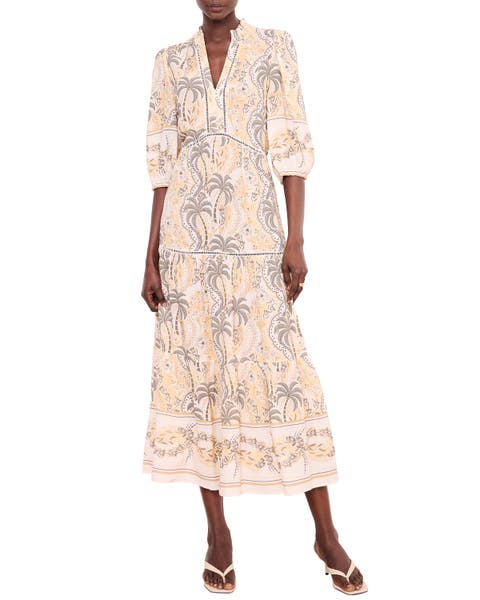 Palm Print Maxi Dress