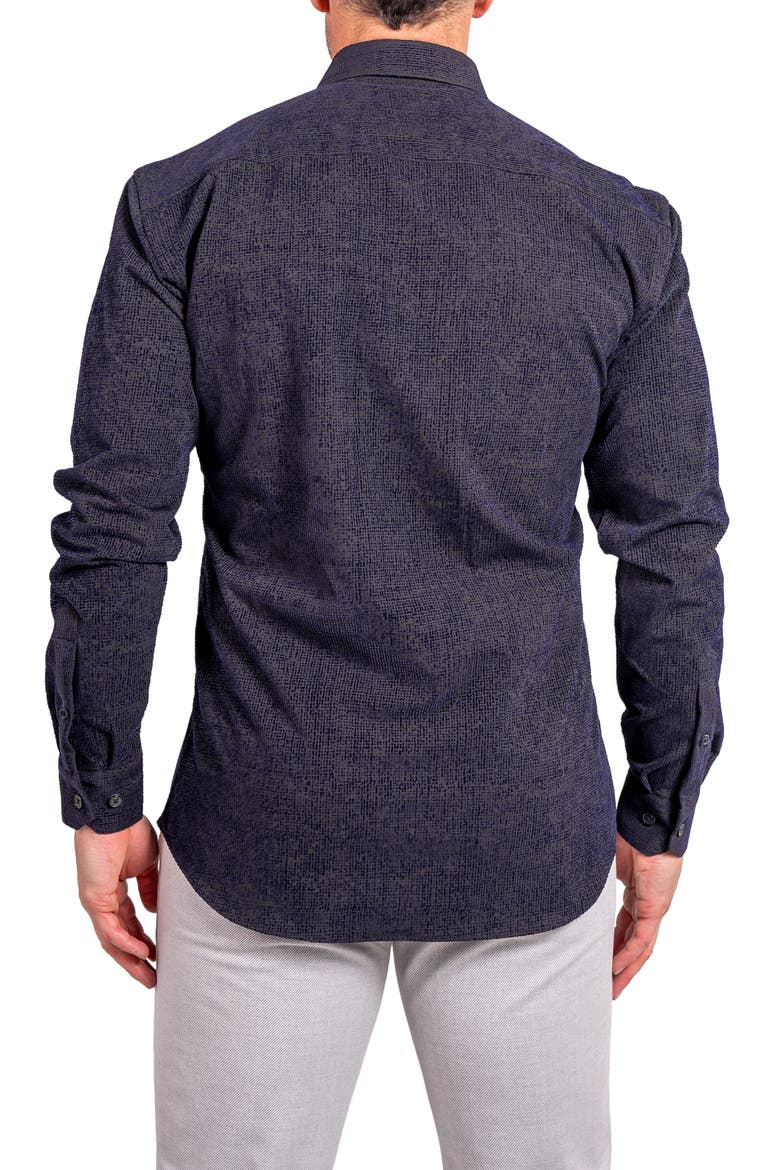 Fibonacci Ascension Contemporary Fit Button-Up Shirt, Alternate, color, BLACK
