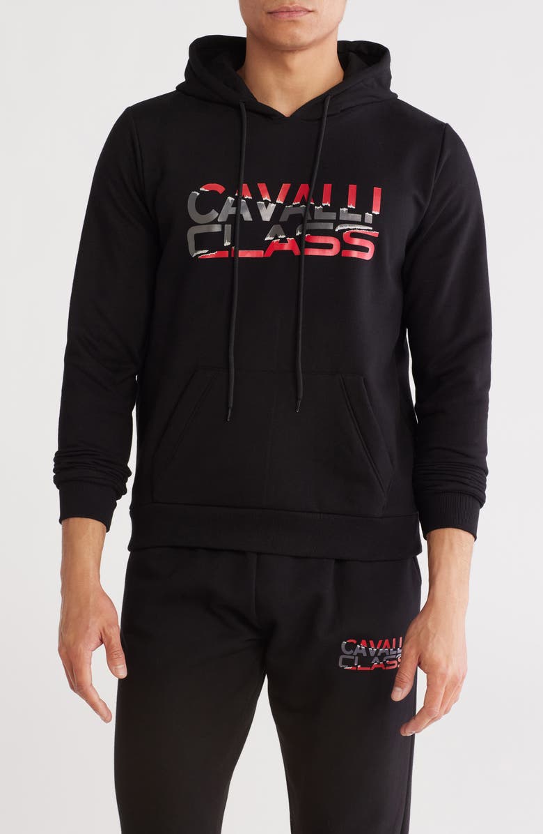 Cavalli Class Cotton Mirror Graphic Hoodie, Main, color, 
