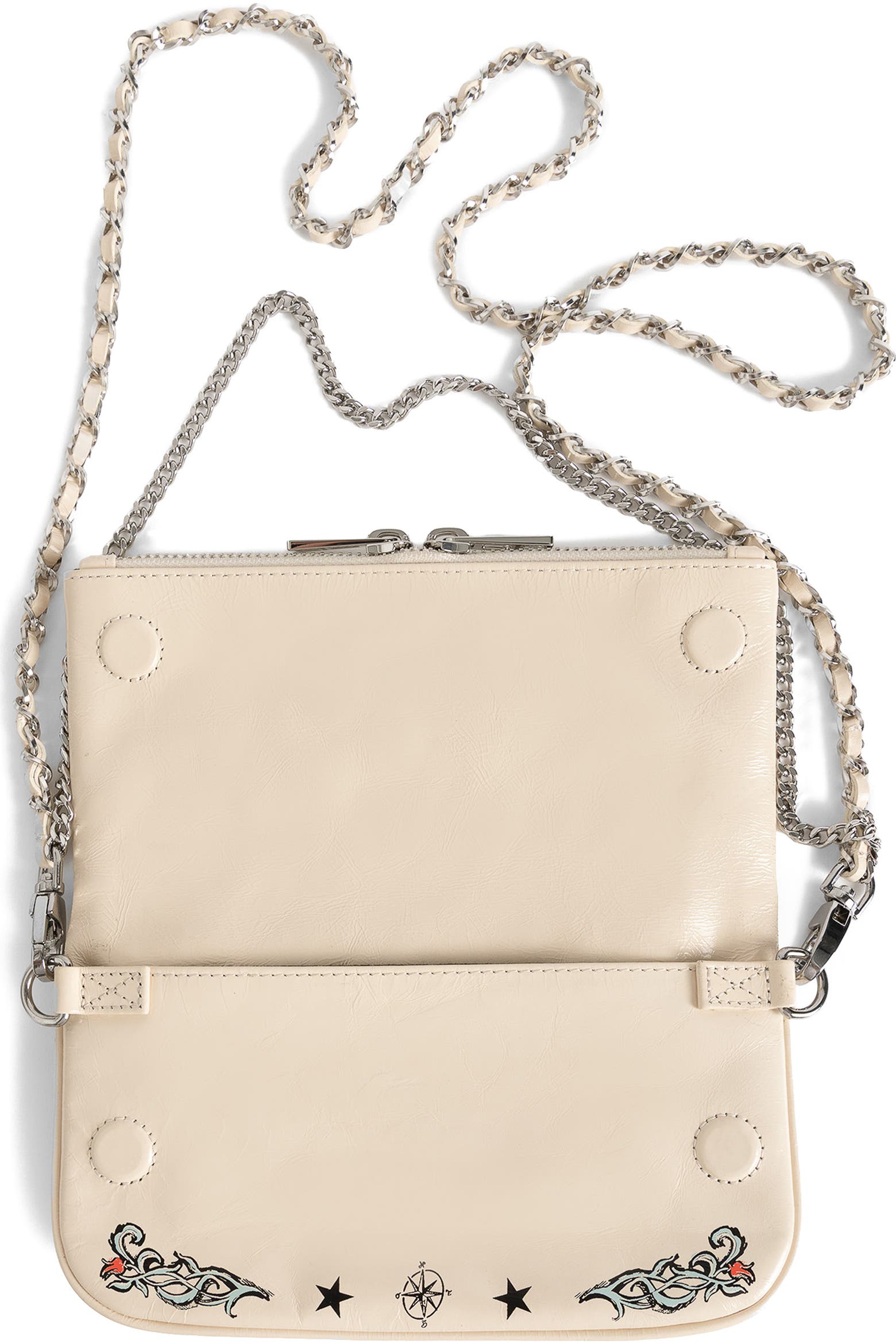 Tattooed Rocker Guys Zadig & Voltaire Rock Nano Tattoo Leather Clutch (Women) | Nordstrom