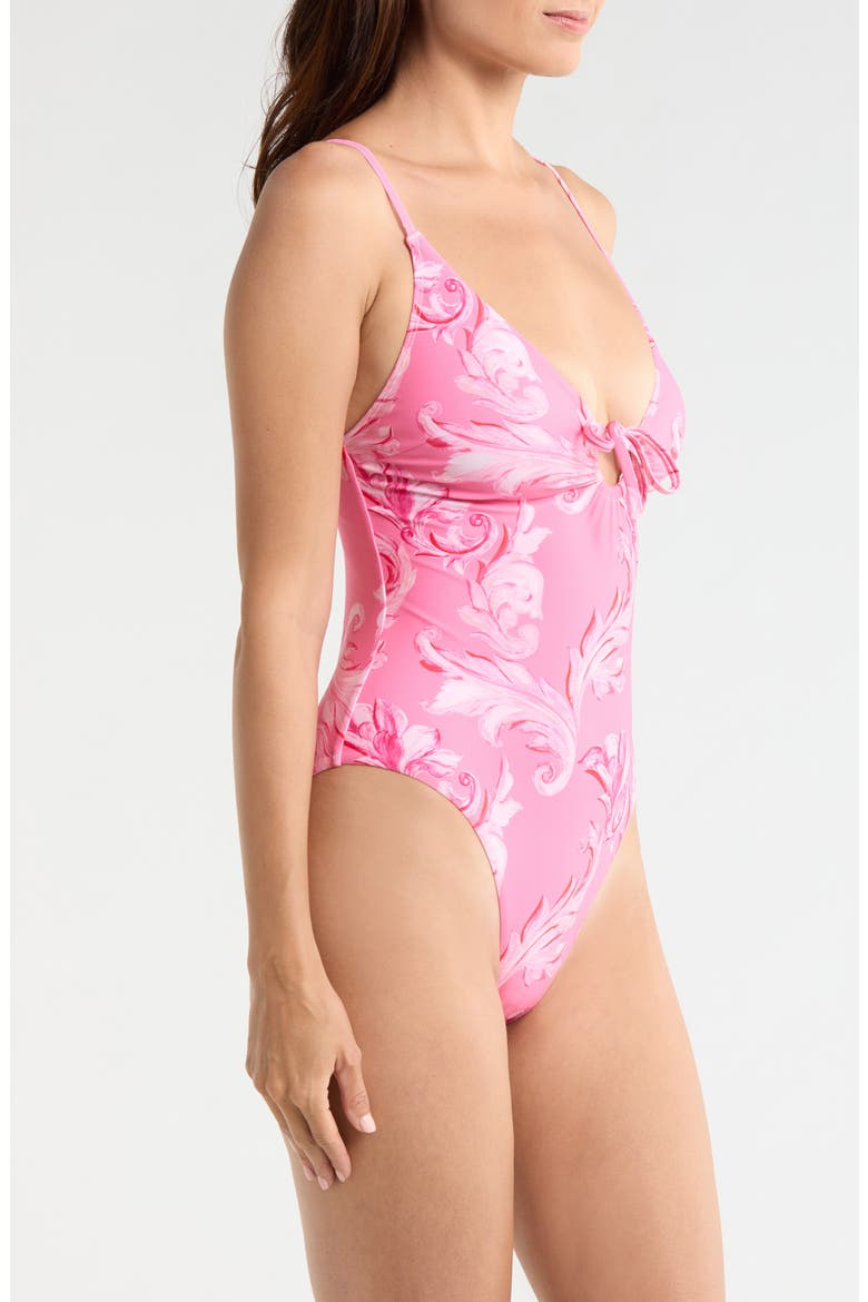 Canopee Ruched Loop One-Piece Swimsuit, Alternate, color, PINK MULTI