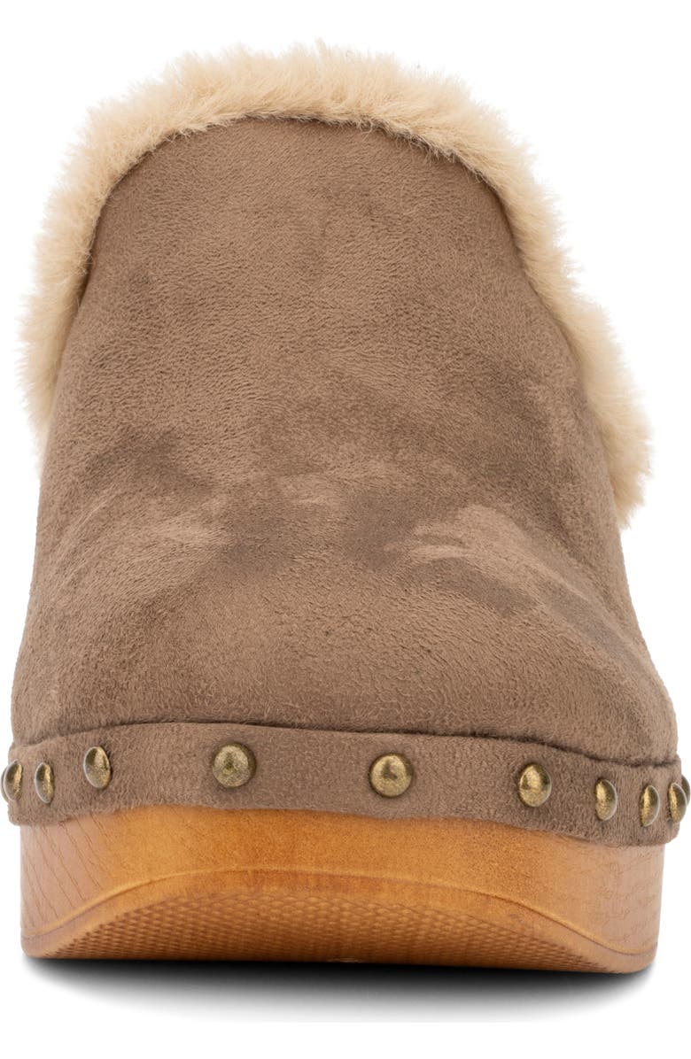 NEW YORK AND COMPANY Wynna Studded Faux Fur Lined Clog, Alternate, color, Taupe