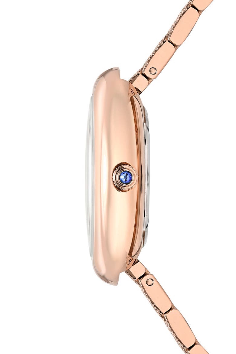 Women's Porsamo Bleu Angelica Oval MOP Dial Stainless Steel Watch, Alternate, color, ROSE GOLD/ WHITE