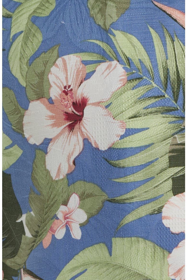 Flora Festival Silk Camp Shirt, Alternate, color, PEACHY SWEET