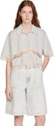 SANDRO Cropped striped cotton shirt