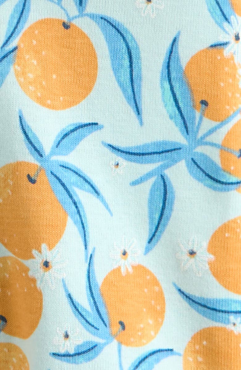 Tucker + Tate Puff Sleeve Cotton T-Shirt & Ruffle Shorts Set, Alternate, color, Teal Orange- Teal Blossoms
