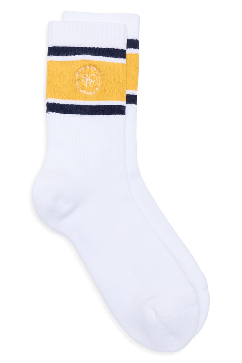 Roller Socks, Alternate, color, WHITE/ DARK NAVY/ FADED GOLD