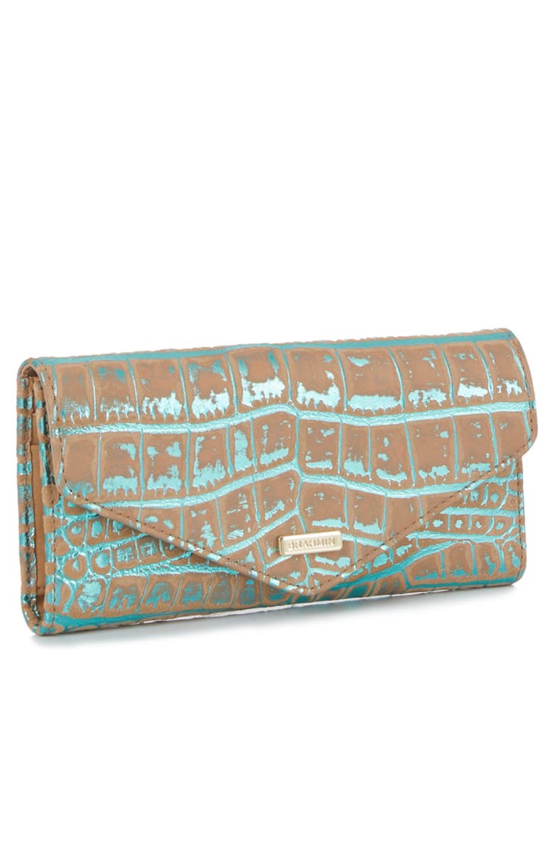 Brahmin Veronica Croc Embossed Leather Envelope Wallet, Alternate, color, 