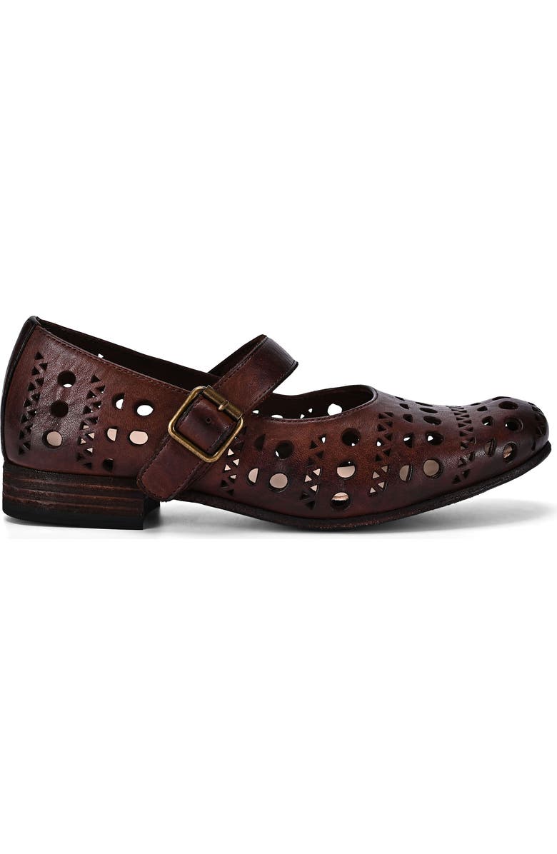 OLD TREND Retro Genuine Leather Breathable Cutout Mary Jane Flat, Alternate, color, Coffee