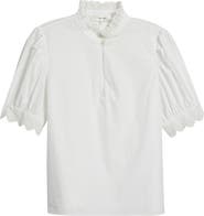 FRAME The Eyelet Inset Top