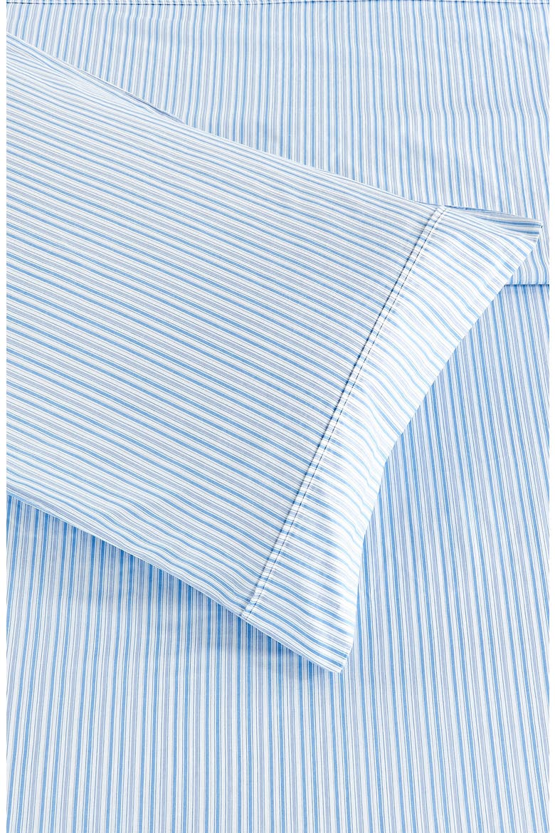 Percale Stripe 200 Thread Count Sheet Set, Alternate, color, BLUE