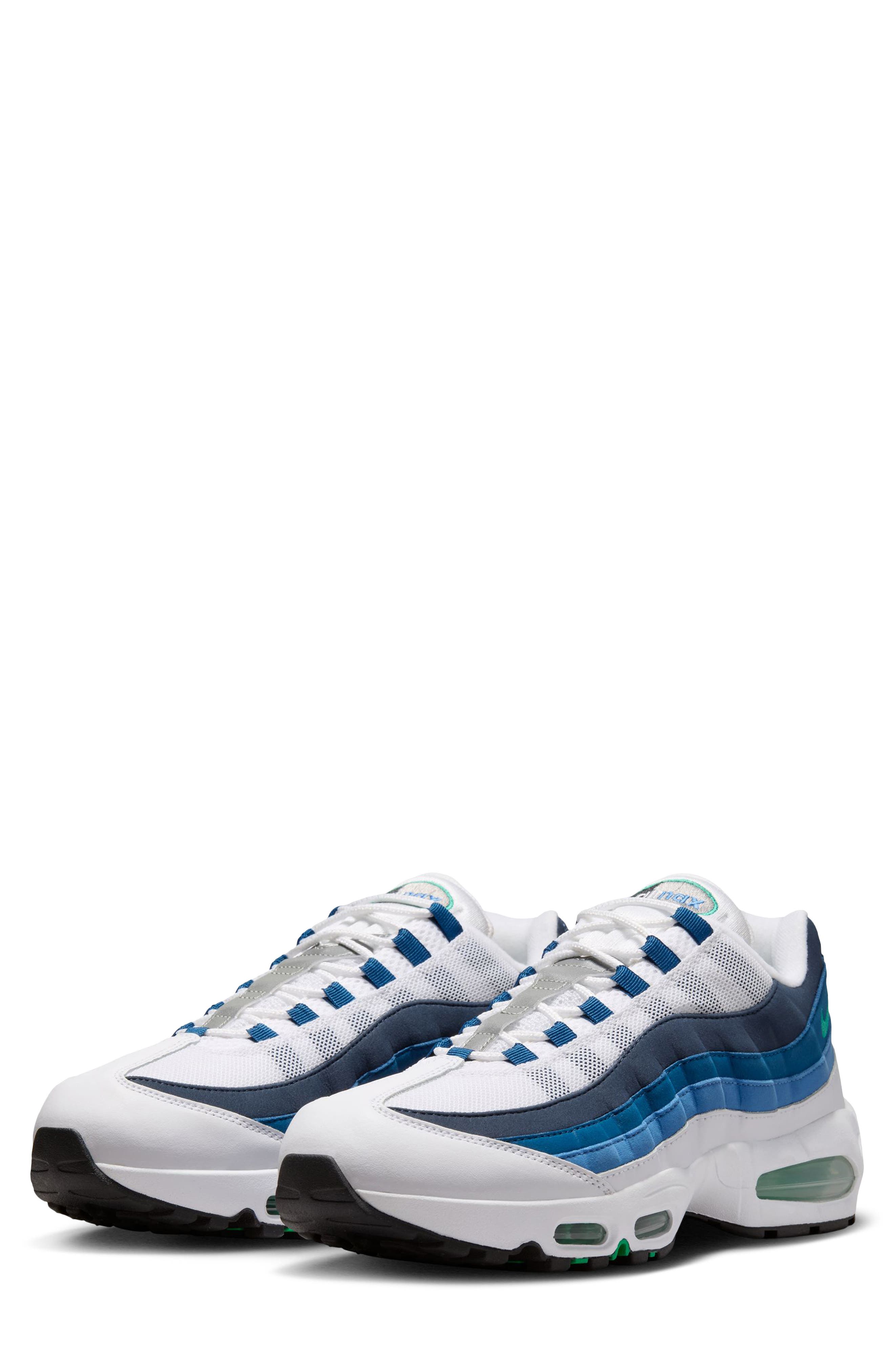 Nike Air Max 95 Big Bubble Sneaker, Main, color, White/Lake Blue/Emerald Green