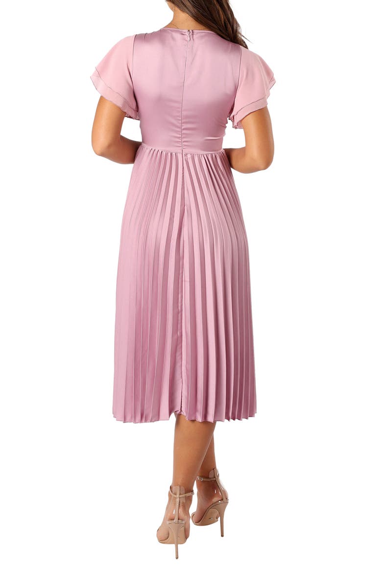 Nova Flutter Sleeve Midi Dress, Alternate, color, DUSTY ROSE