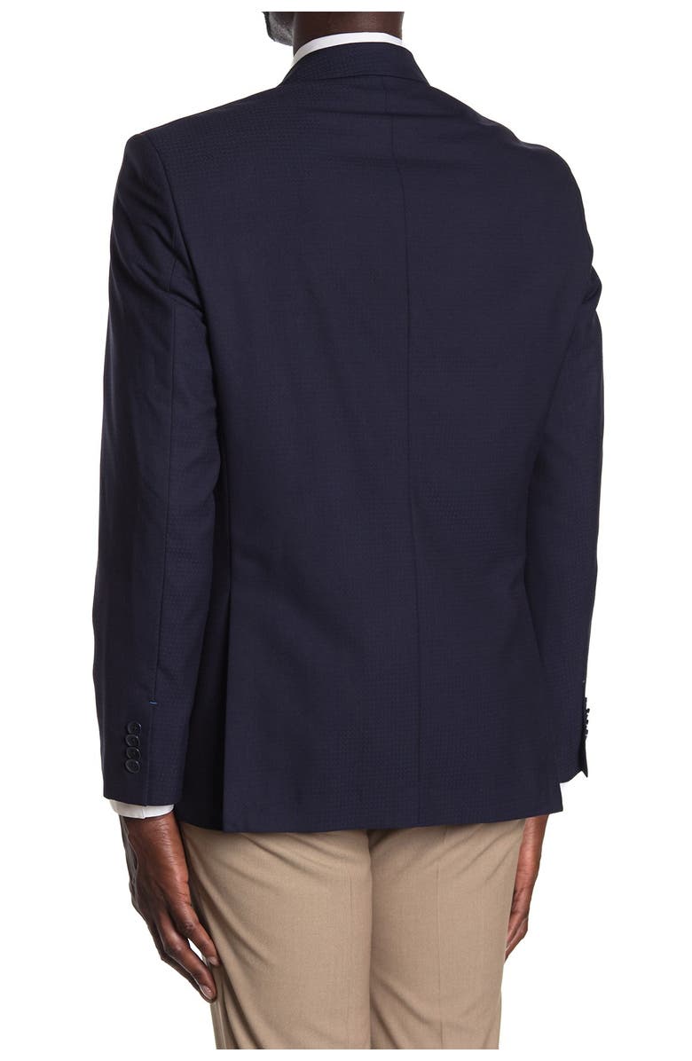 Vince Camuto Navy Woven Two Button Notch Lapel Sport Coat, Alternate, color, 