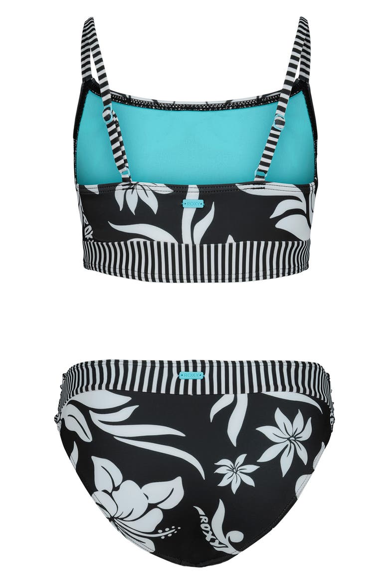 Kids' Floral Two-Piece Swimsuit, Alternate, color, PHANTOM