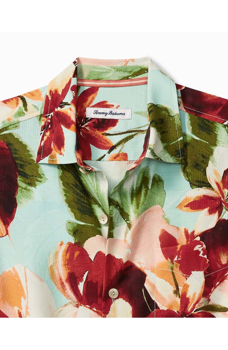 Tommy Bahama La Esmeralda Floral Silk Camp Shirt, Alternate, color,