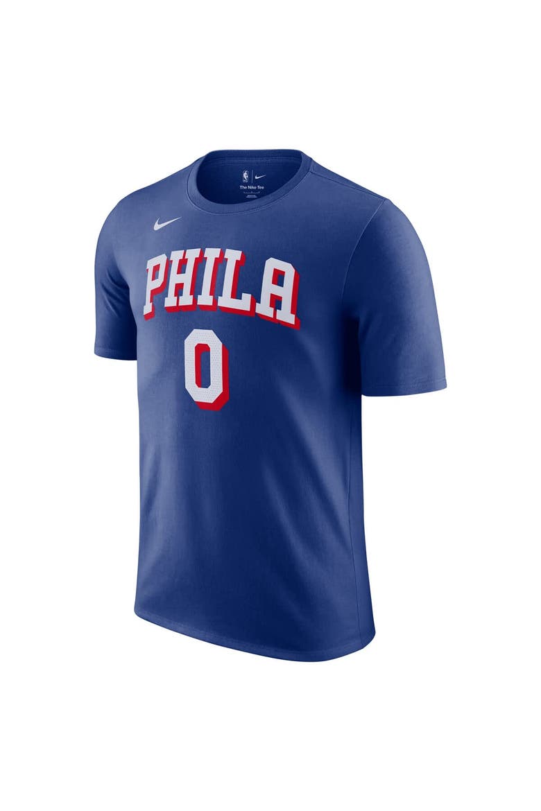 Men's Nike Tyrese Maxey Royal Philadelphia 76ers Icon Edition Name & Number T-Shirt, Alternate, color, Royal