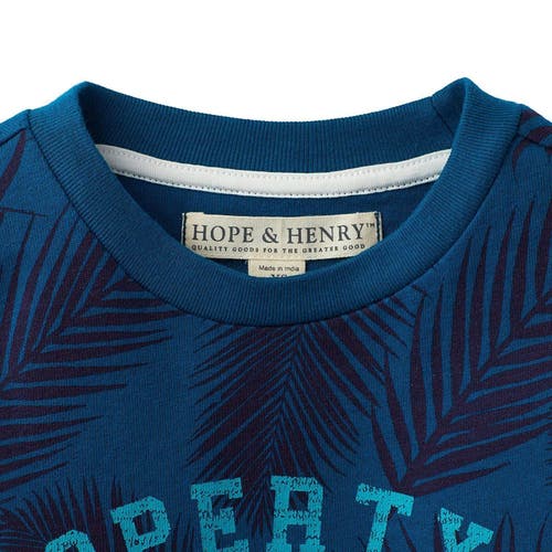 Hope & Henry Boys' Printed Short Sleeve Graphic Tee In Blue