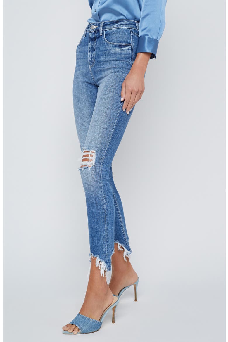 High Line Destroyed Skinny Jeans, Alternate, color, HUXLEY DES