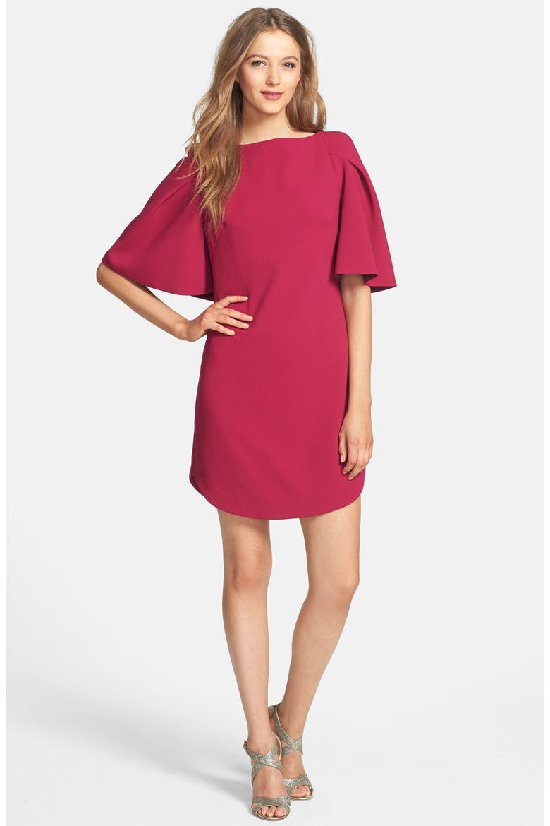 'Bryce' Crepe Shift Dresses, Alternate, color, LOGANBERRY