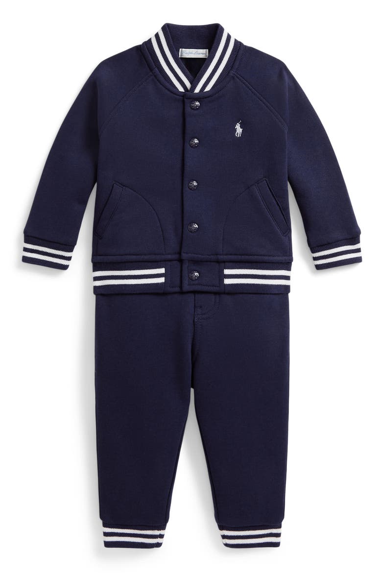 Baseball Jacket & Pants Set, Main, color, REFINED NAVY
