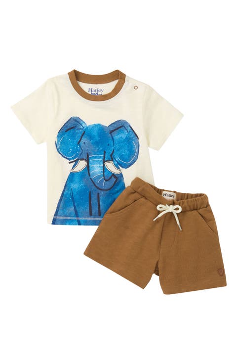 Kids' Elephant Cotton T-Shirt & Pull-On Shorts Set (Baby & Toddler)