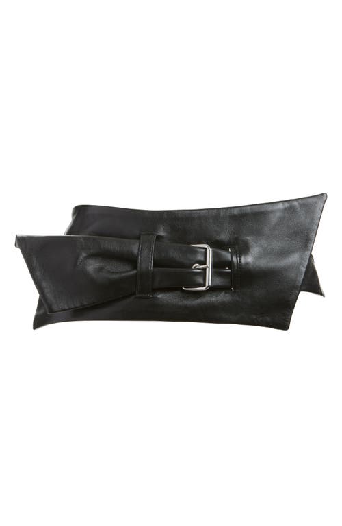 Isabel Marant Caren Biker Lambskin Leather Belt In Black