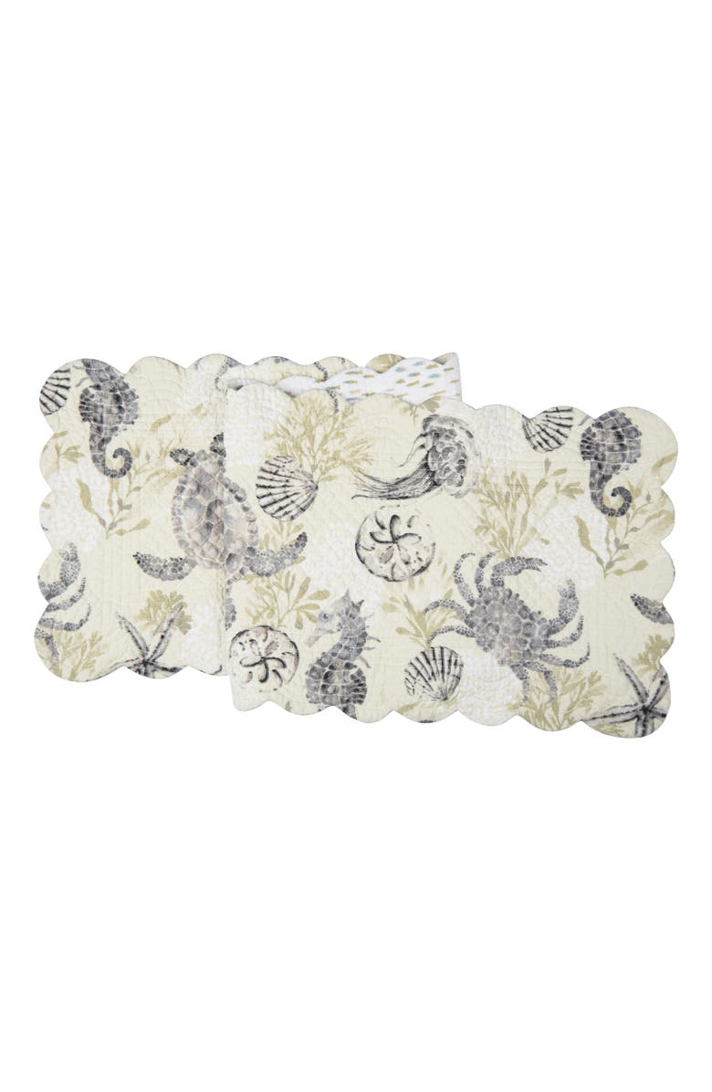 C&F Home Cannon Beach Dining Table Runner, Main, color, Green