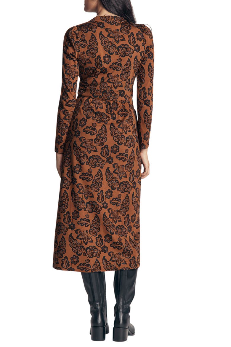 Hope Zip Detail Jersey Dress, Alternate, color, RUSSET, TICKLED MEADOWS