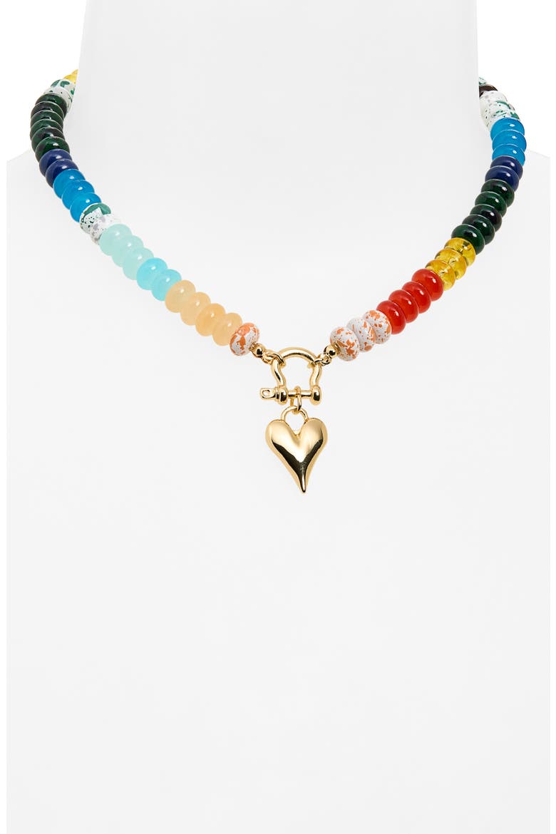 Beaded Toggle Heart Pendant Necklace, Alternate, color, RAINBOW MULTI- GOLD