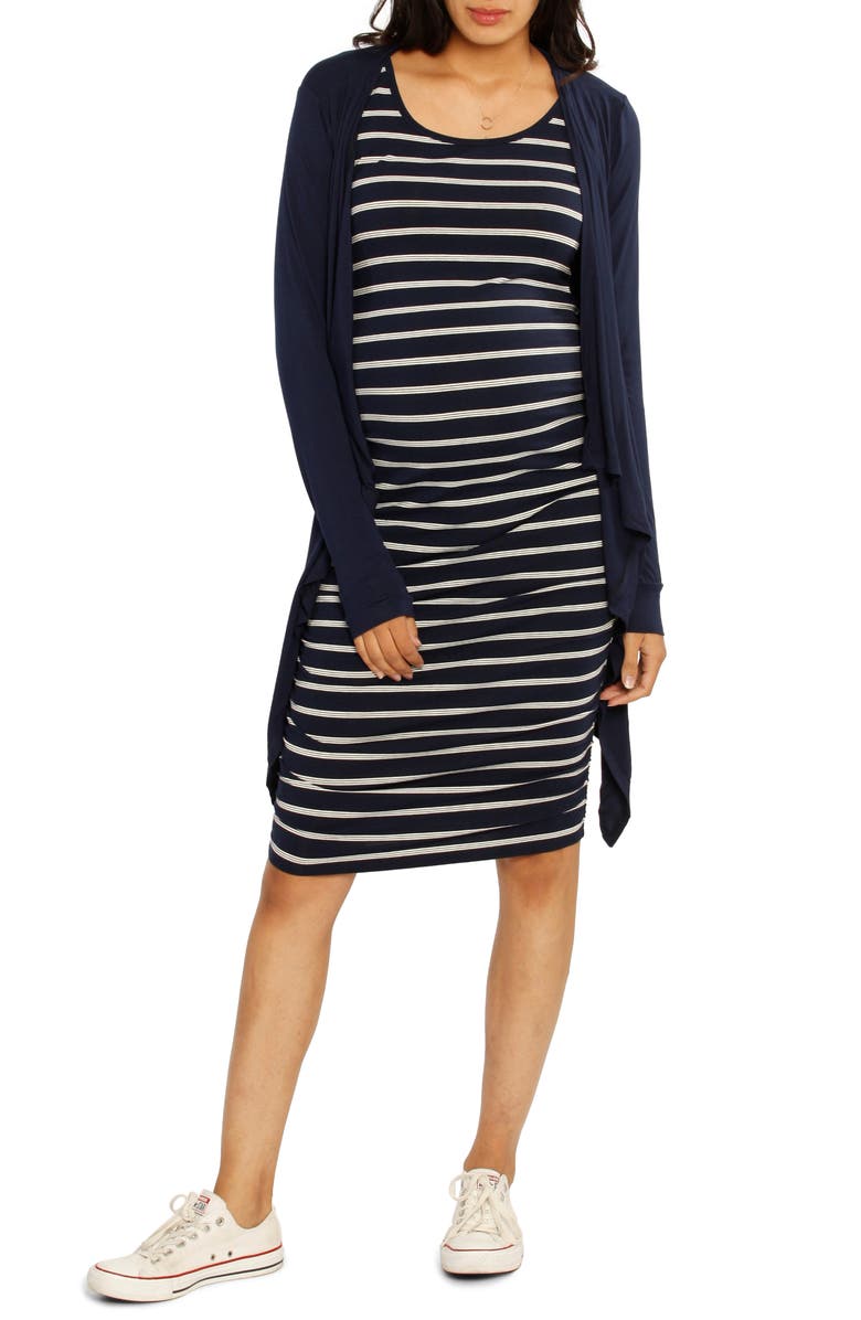 Angel Maternity Maternity Dress & Cardigan Set, Main, color, 