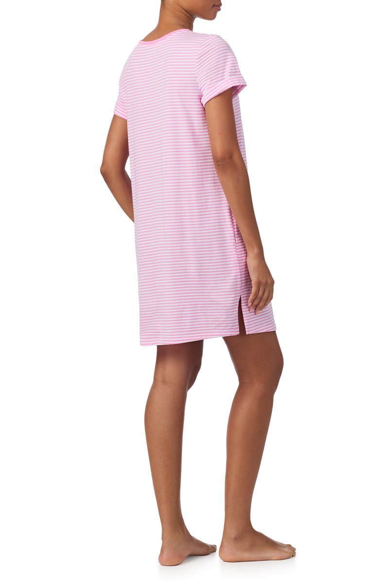 Lauren Ralph Lauren Short Sleeve Nightgown, Alternate, color, Pink Stripe