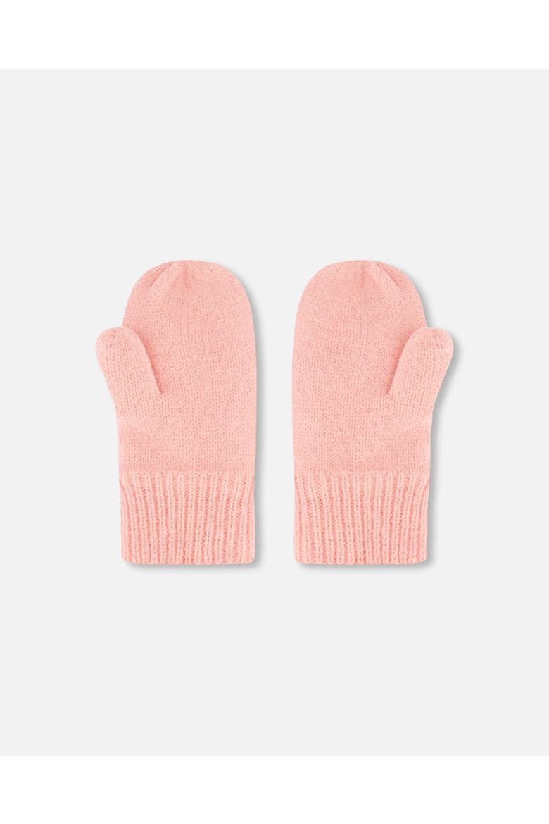 Girl's Knitted Mittens Pink, Alternate, color, Strawberry Ice