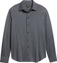 Emporio Armani Heathered Knit Cotton Button-Up Shirt