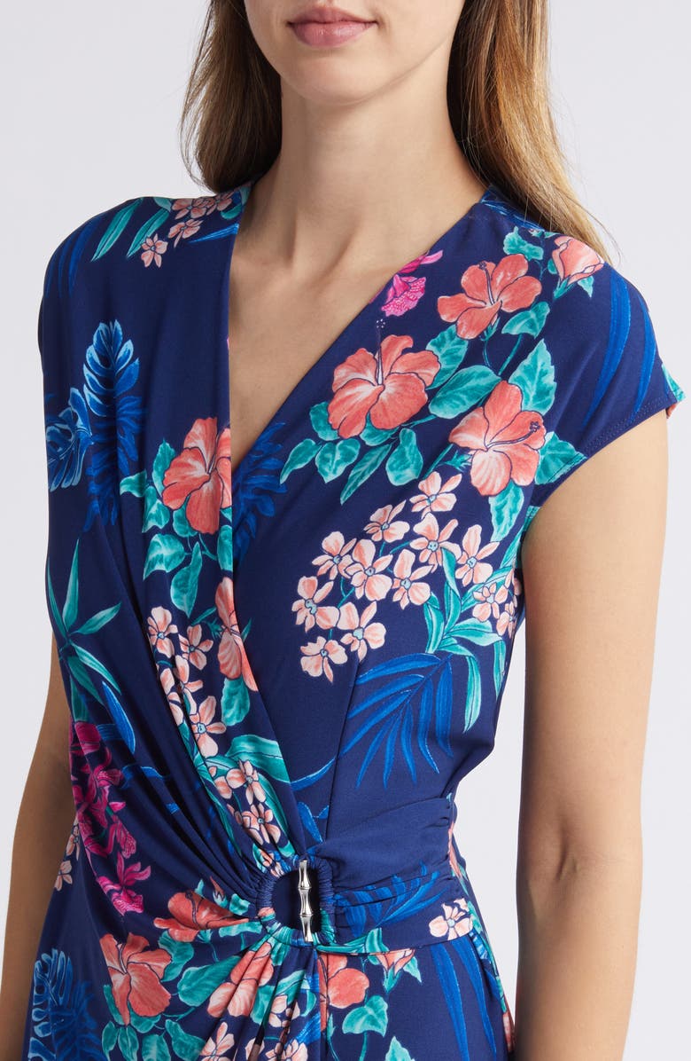 Tommy Bahama Clara Bouquet Short Sleeve Faux Wrap Dress, Alternate, color,