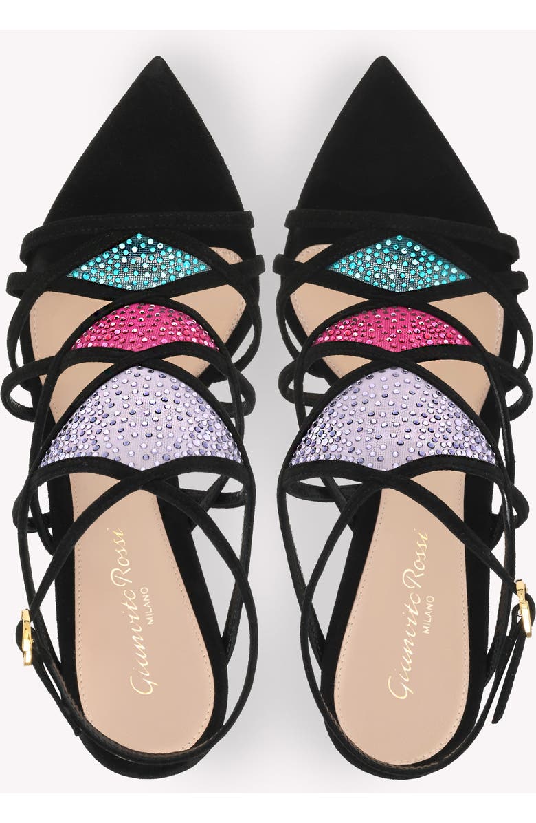 Gianvito Rossi Confetti Sandal, Alternate, color, Purple Suede And Fabric