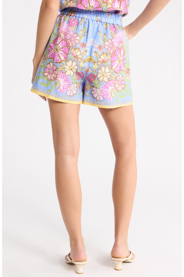 Floral Border Stripe Shorts, Alternate, color, BLUE-PINK FLORAL