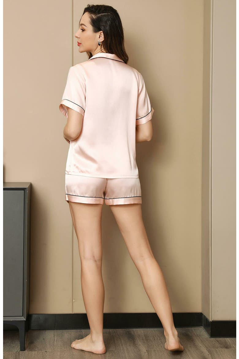 Pure Silk Pajamas Short Pjs Set 2Pcs, Alternate, color, Pink