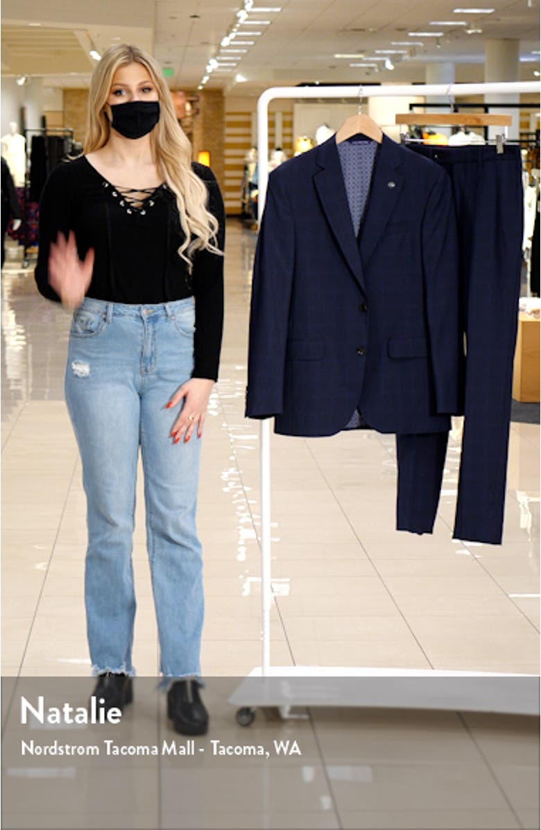 Jay Slim Fit Plaid Wool Suit, sales video thumbnail