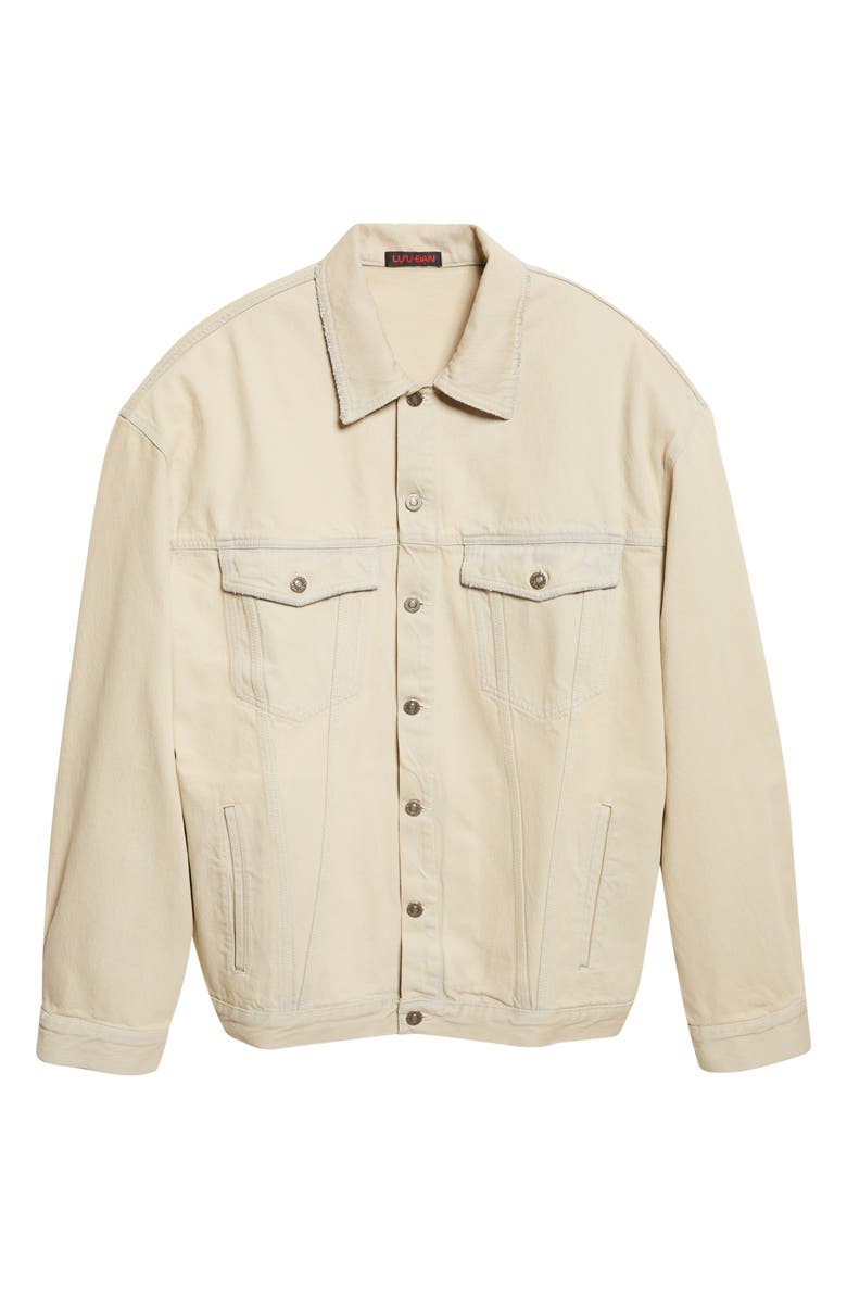 LU'U DAN Oversize Cotton Denim Jean Jacket, Alternate, color, Whitewashed