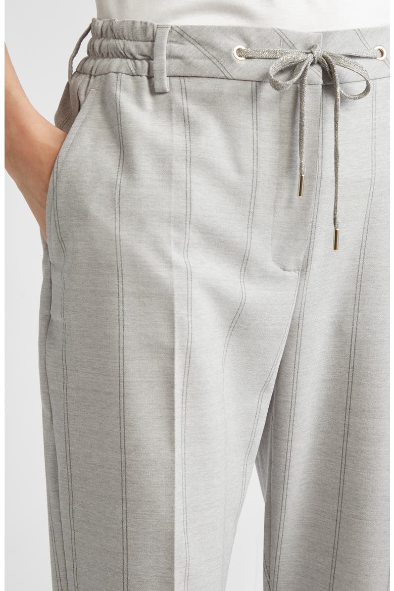 Stripe Stretch Wool Flannel Narrow Leg Pants, Alternate, color, LIGHT GRAY MELANGE