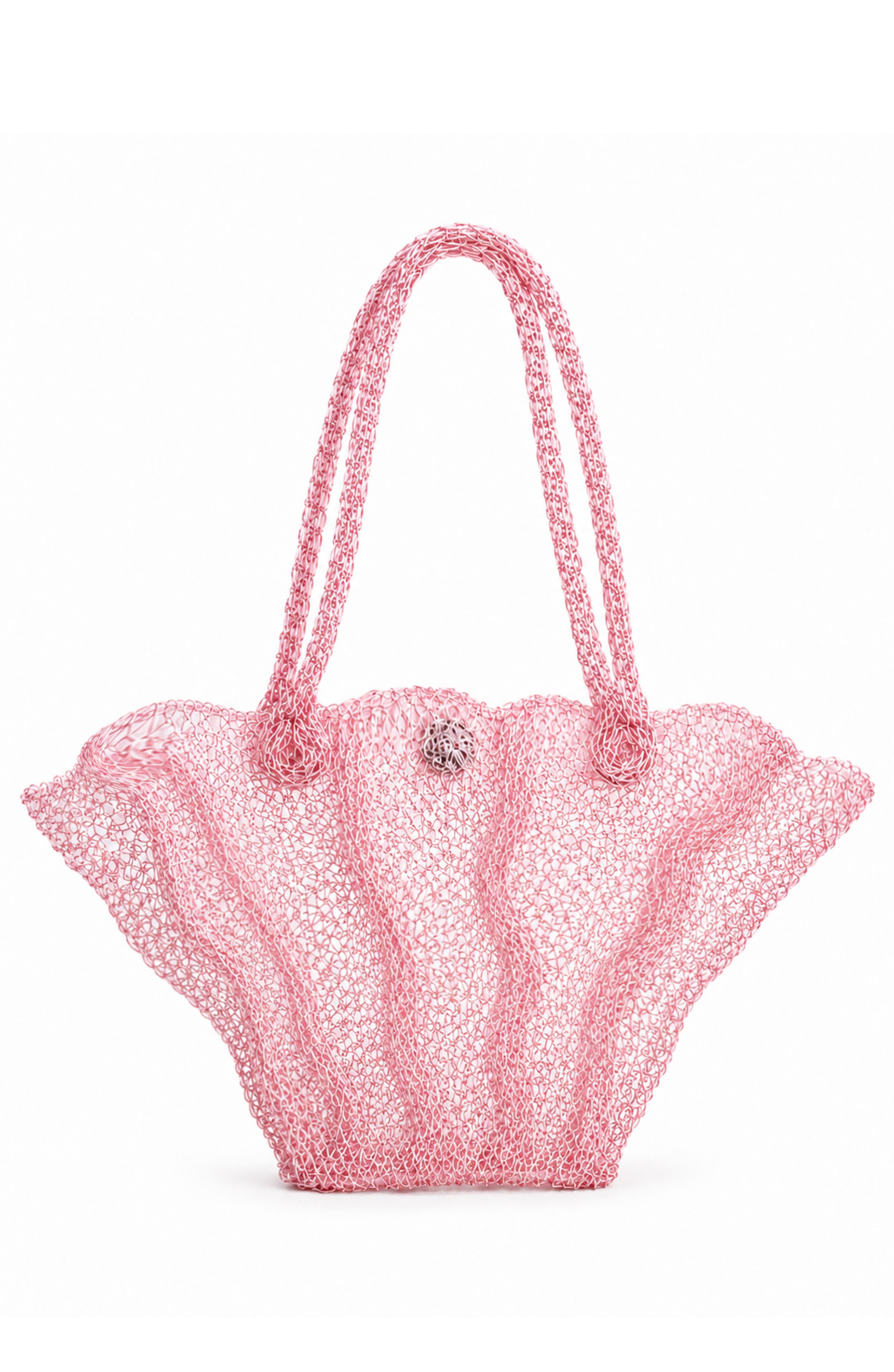 The Arus Mesh Wire  Bag in Pink, Main, color, Pink