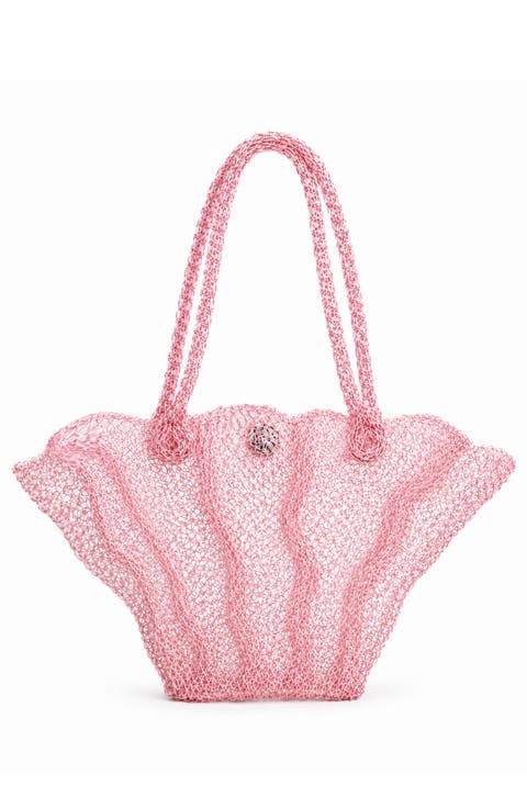 The Arus Mesh Wire  Bag in Pink