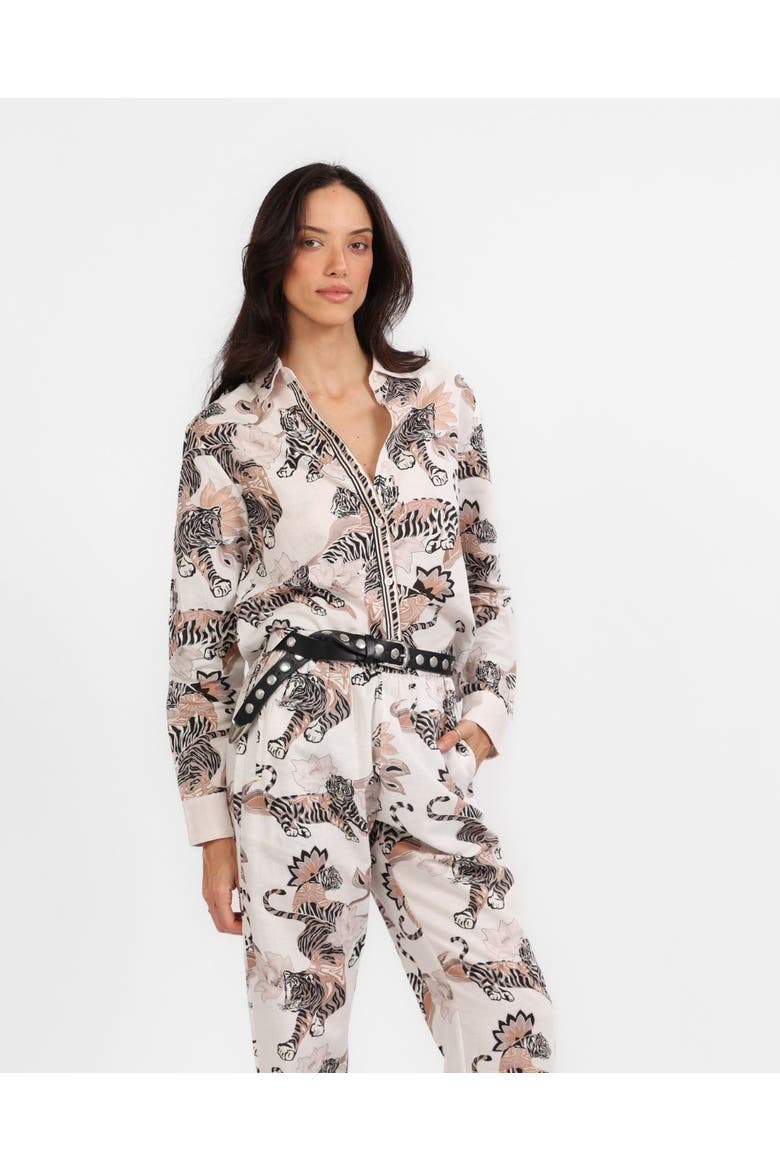Shirt Lotus Tiger, Alternate, color, Ecru