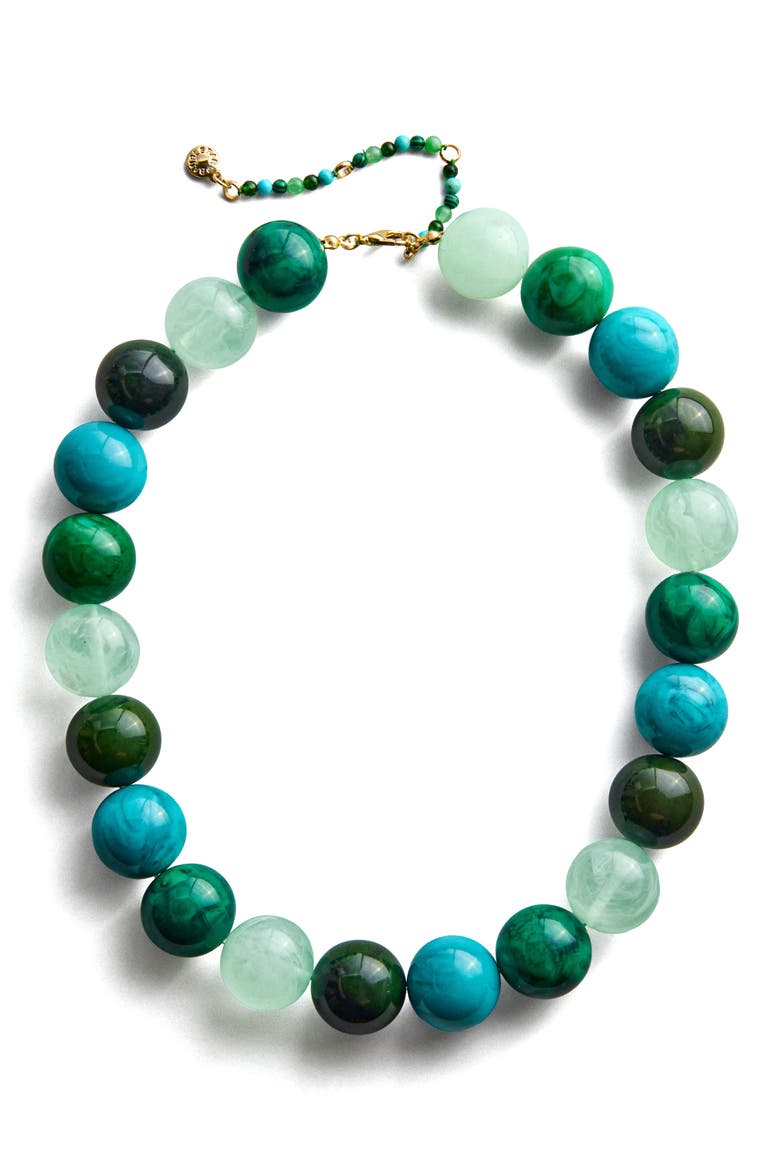 Jane Rainbow Semiprecious Beaded Necklace, Main, color, GREEN MULTI