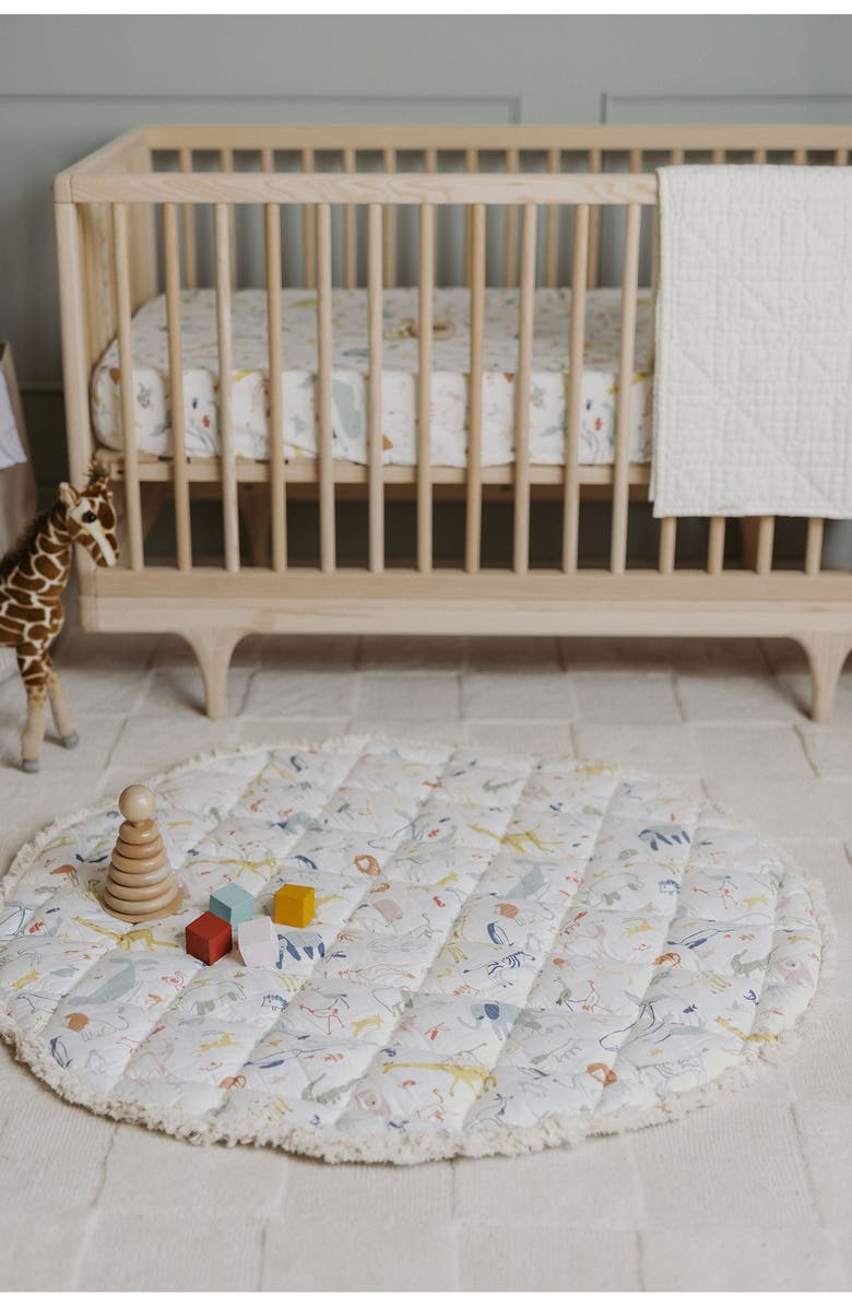 Pehr Into the Wild Round Reversible Play Mat, Alternate, color, Ivory